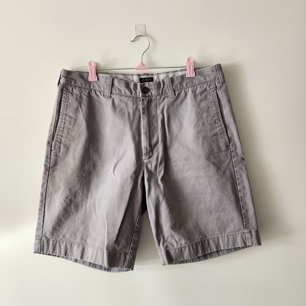 J.Crew Gramercy Shorts Mens 32W Grey Chino Cotton Casual Summer H5018